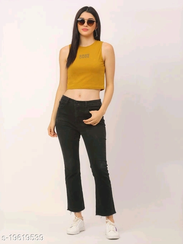 Game Over Cotton Printed Crop Top - cotton, M (Bust Size: 34 in, Length Size: 18 in) 