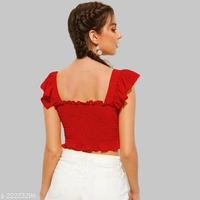 Smocked Sleeveless Top - Rayon, M