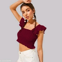 Smocked Sleeveless Top - Rayon, XS