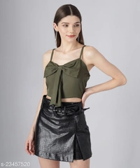 Butterfly Style Crop Top - crepe, S