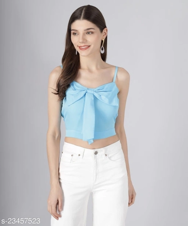Butterfly Style Crop Top - crepe, L