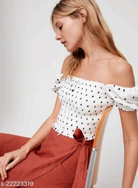 Smocked Blouse - polyester, L