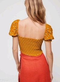 Smocked Blouse - polyester, XS