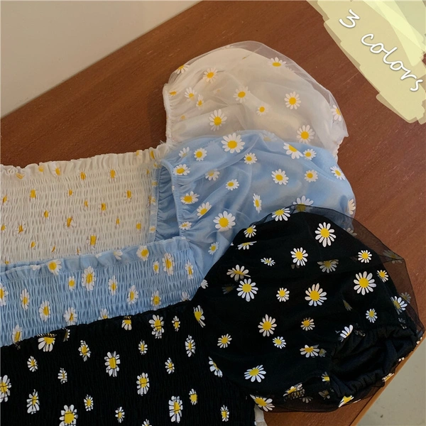 Floral Print Smocked Top - cotton silk, S