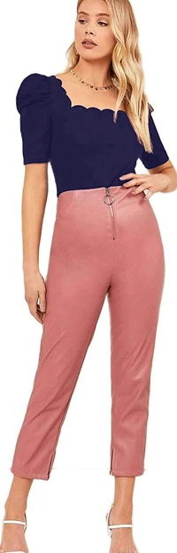 Cut Out Neck Half Sleeve Slim Fit Top - polyester, L (Bust Size: 38 in, Length Size: 24 in) 