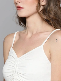 Ruched Drawstring Cami Sole Top - cotton, S