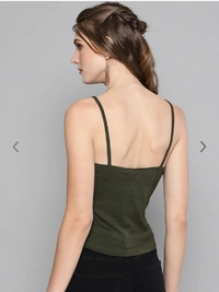 Ruched Drawstring Cami Sole Top - cotton, XL
