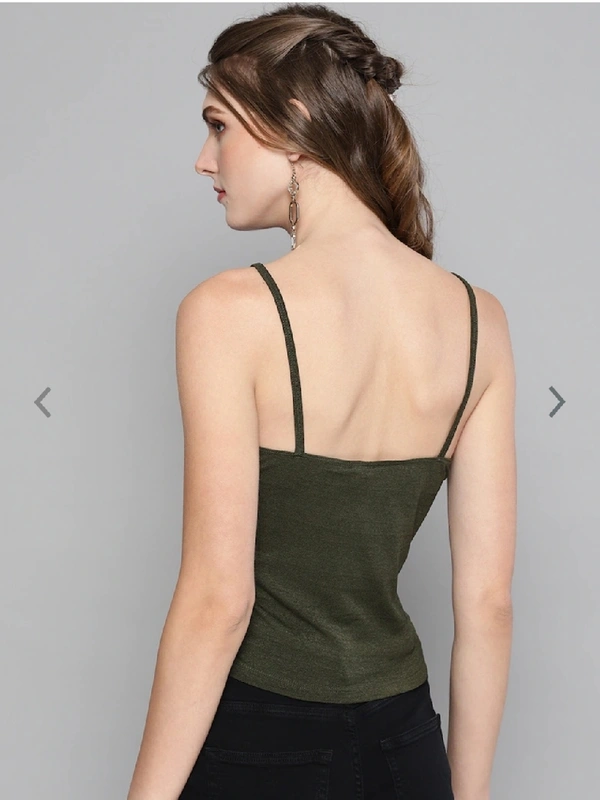 Ruched Drawstring Cami Sole Top - cotton, XL