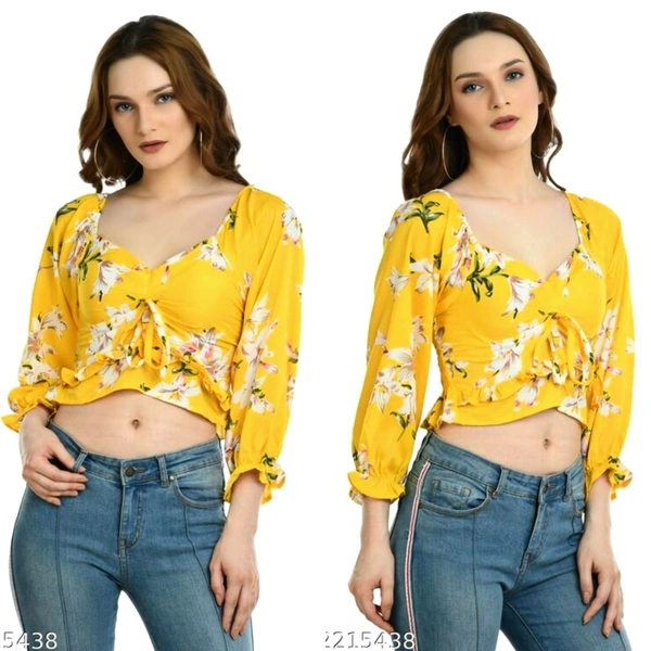 Floral Print Top  - Rayon, M (Bust Size - 38 in , Length Size - 14)