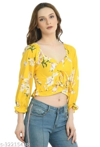 Floral Print Top  - Rayon, M (Bust Size - 38 in , Length Size - 14)