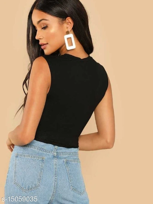 Basic Crop Tank Top - cotton blend, XL (Bust Size: 40 in, Length Size: 17 in) 