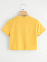 Yes Daddy Graphic Cropped Tee - cotton, XL (Bust Size: 40 in, Length Size: 17 in) 