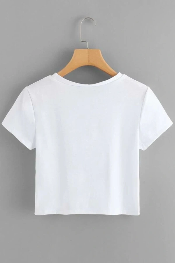 Meow Printed Cropped Tee - cotton, L (Bust Size: 38 in, Length Size: 17 in) 