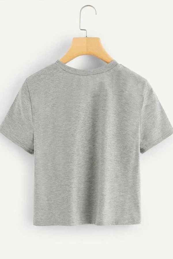 Letter Print Tee - cotton, XL (Bust Size: 40 in, Length Size: 17 in) 