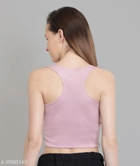 Ribbed Cut Out Fitted Crop Top - Viscose, S (Bust Size: 34 in) 