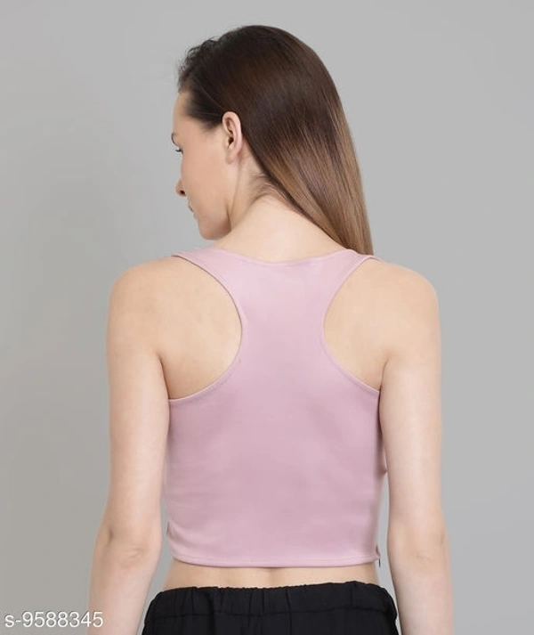 Ribbed Cut Out Fitted Crop Top - Viscose, S (Bust Size: 34 in) 
