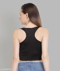 Ribbed Cut Out Fitted Crop Top - Viscose, S (Bust Size: 34 in) 