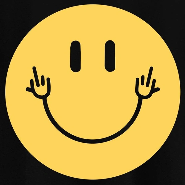 Smiley Print Graphic Tee - cotton blend, XL