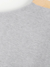 Ribbed High Neck Cropped Tee - cotton, M (Bust Size: 36 in) 