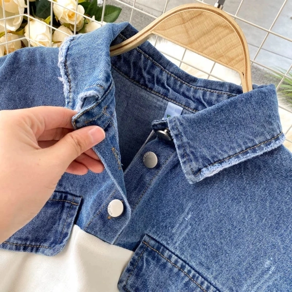 Denim Patchwork Dress - denim, Large (L) : 38 & 40 Bust, Length 36 