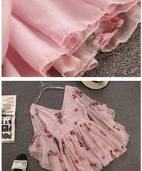 Flare Pink embroidered Dress - Georgette, XL (Bust Size: 38 in, Length Size: 36 in) 