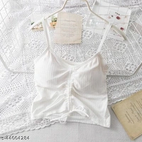 Drawstring Cami Top - cotton blend, Free Size (Bust Size: 34 in) 