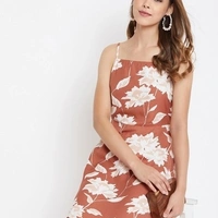 A-line Brown midi Dress - S, polyester