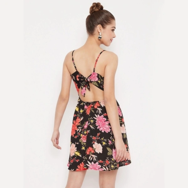 Floral Fit and Flare  Dress - S, polyester