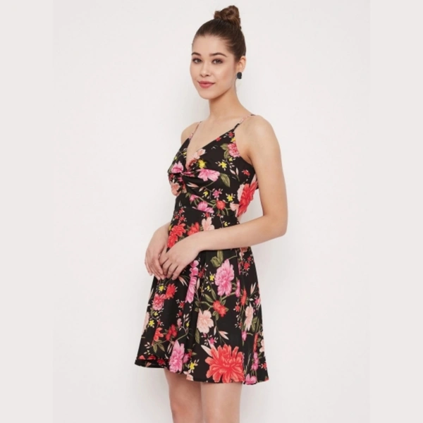 Floral Fit and Flare  Dress - XL, polyester