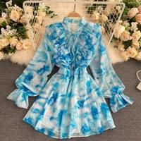 Tie Dye Chiffon  Dress - S, Georgette