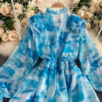 Tie Dye Chiffon  Dress - M, Georgette