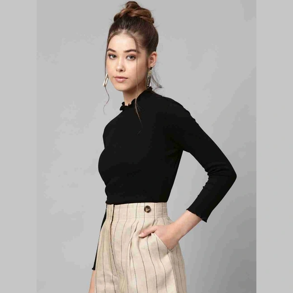 Edge hi neck top - M, cotton blend