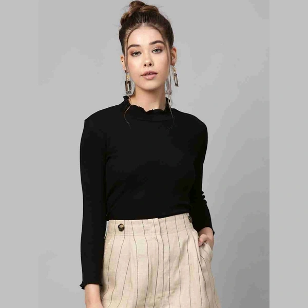 Edge hi neck top - M, cotton blend