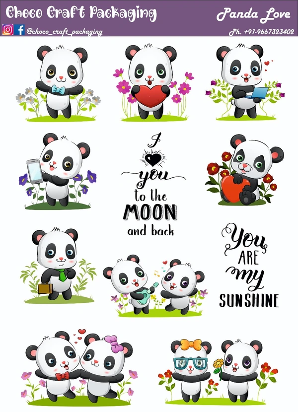 Panda Love Tag Sheet - A4, 300gsm