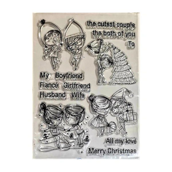 Cute Couple Clear Stamp - 4.25 inch by 6.25 inch