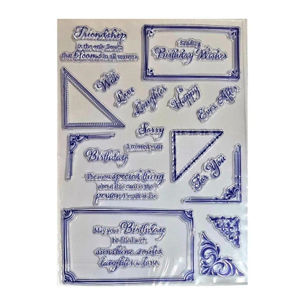 Frame & Birthday Clear Stamp - 6" x 8"