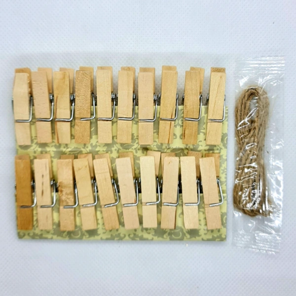 Wooden Clips-Pack of 20 - Regular, 2.5cm