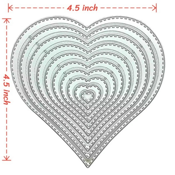 Heart Frame Cutting Die - Set Of 9