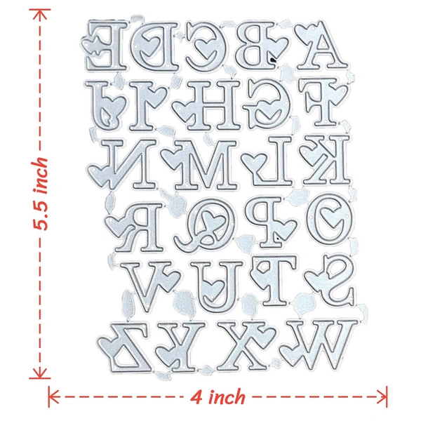 Heart Alphabet Cutting Die