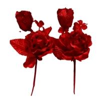 Red Flower Bunch - Pack Of 2