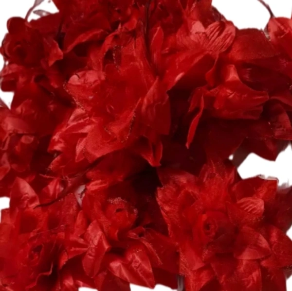 Red Big Glitter Flower - Pack Of 4