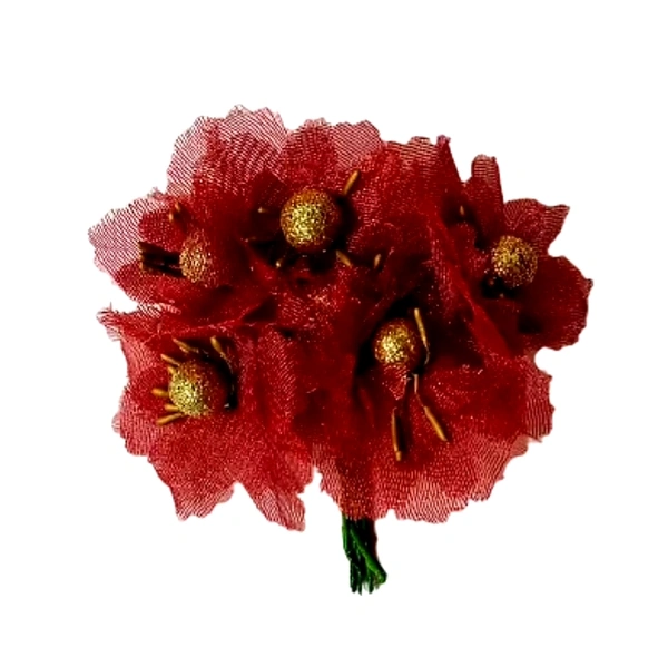 Red Flower Bunch - Small - Pack Of 12