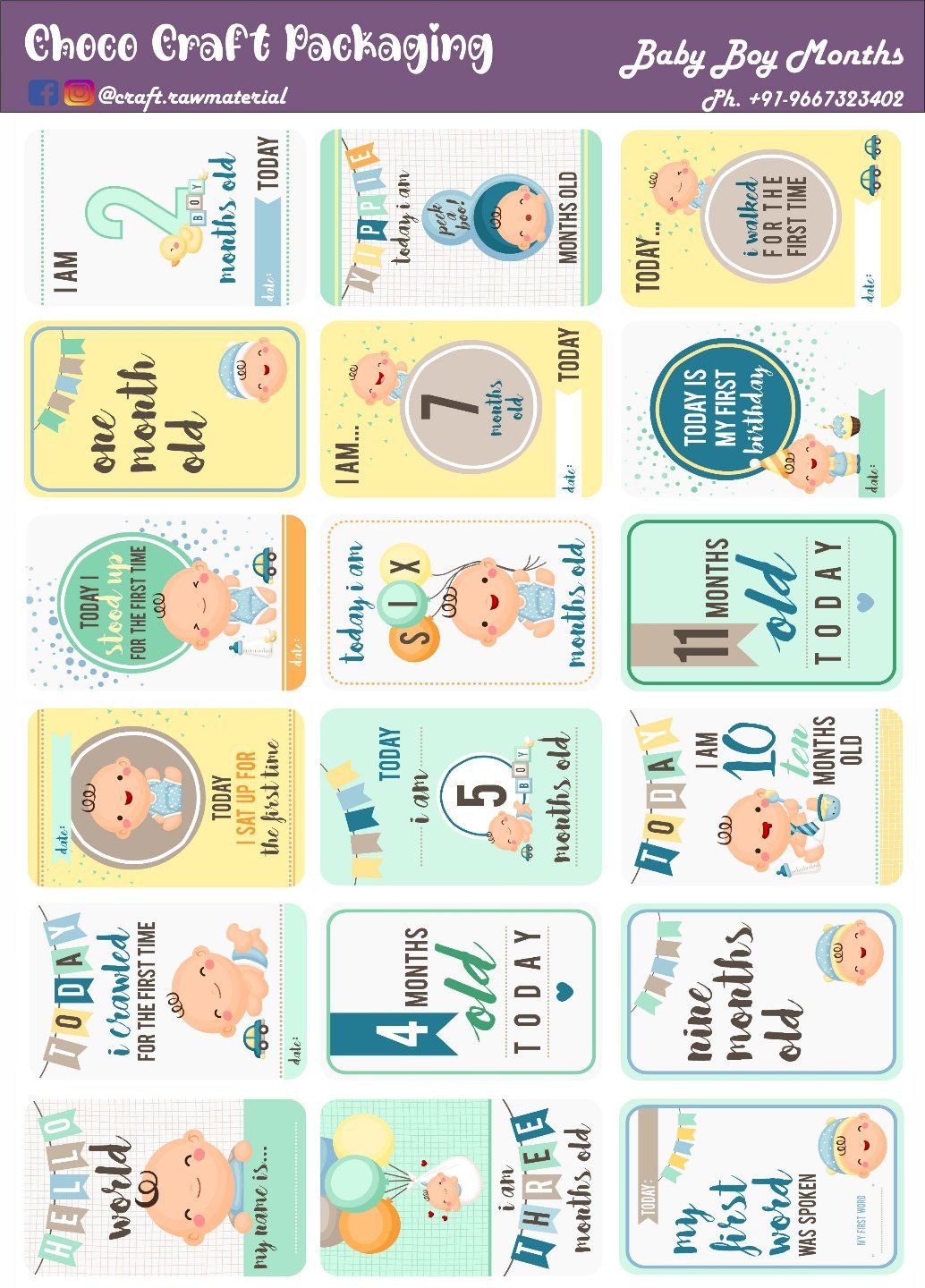 Baby on sale month sheet