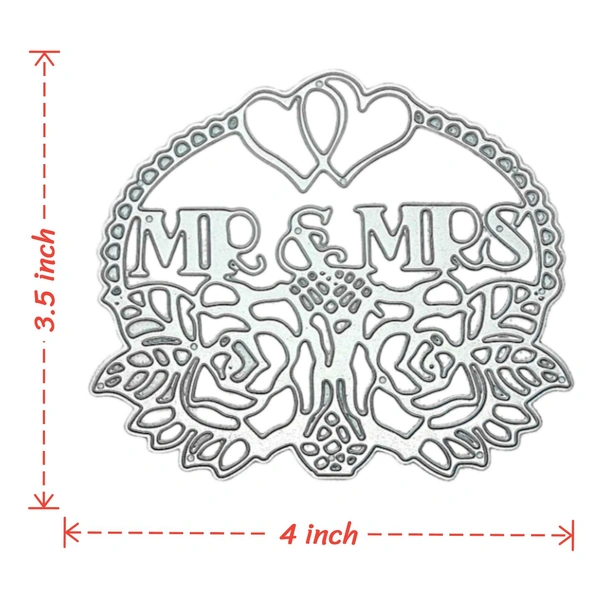 Mr & Mrs Wording Cutting Die - Design 2