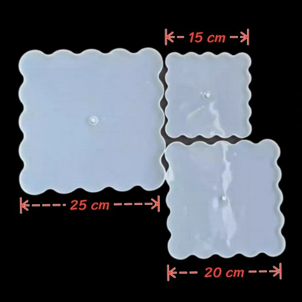 Craft Affaire 3 Tier Square Cake Stand With Holder - 25cm , 20cm, 15cm