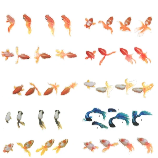 Craft Affaire 3D Gold Fish Stickers - Pack of 10 Sticker Sheets