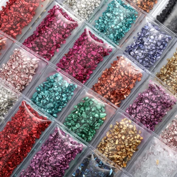 Craft Affaire Glass Metal Stones - Set of 3 Colors - 20g each