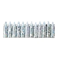 Craft Affaire Glitters - Set of 12 Designs - Silver - 10g each