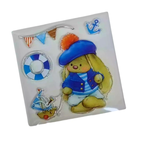 Craft Affaire Blue Teddy Clear Stamp - 10 x 10 cm