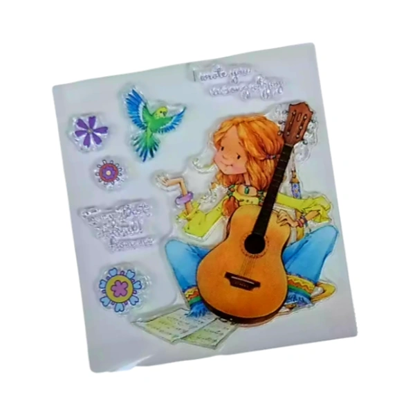 Craft Affaire Girl With Guitar Clear Stamp - 10 x 10 cm